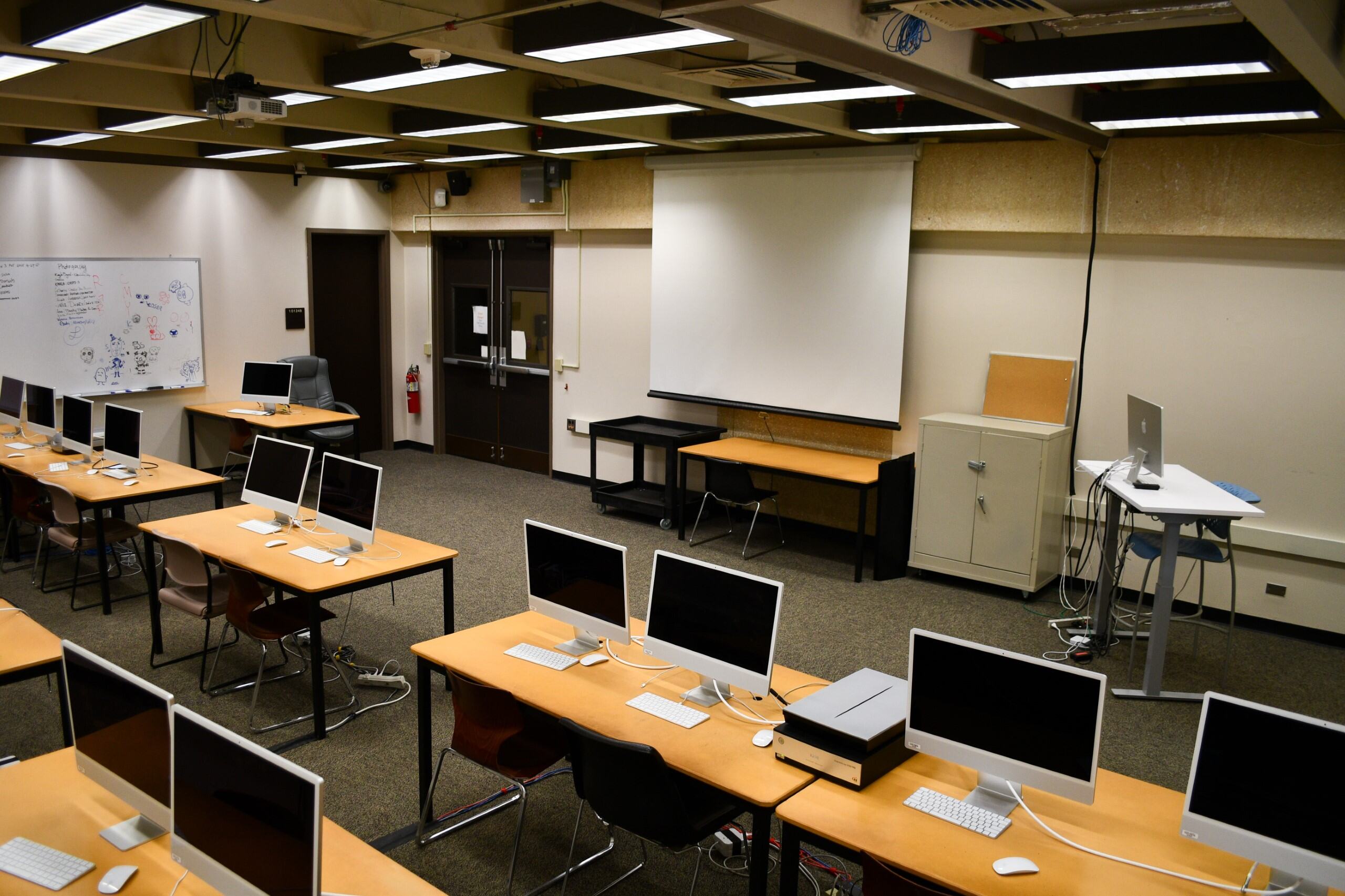 Interior of art building computer lab