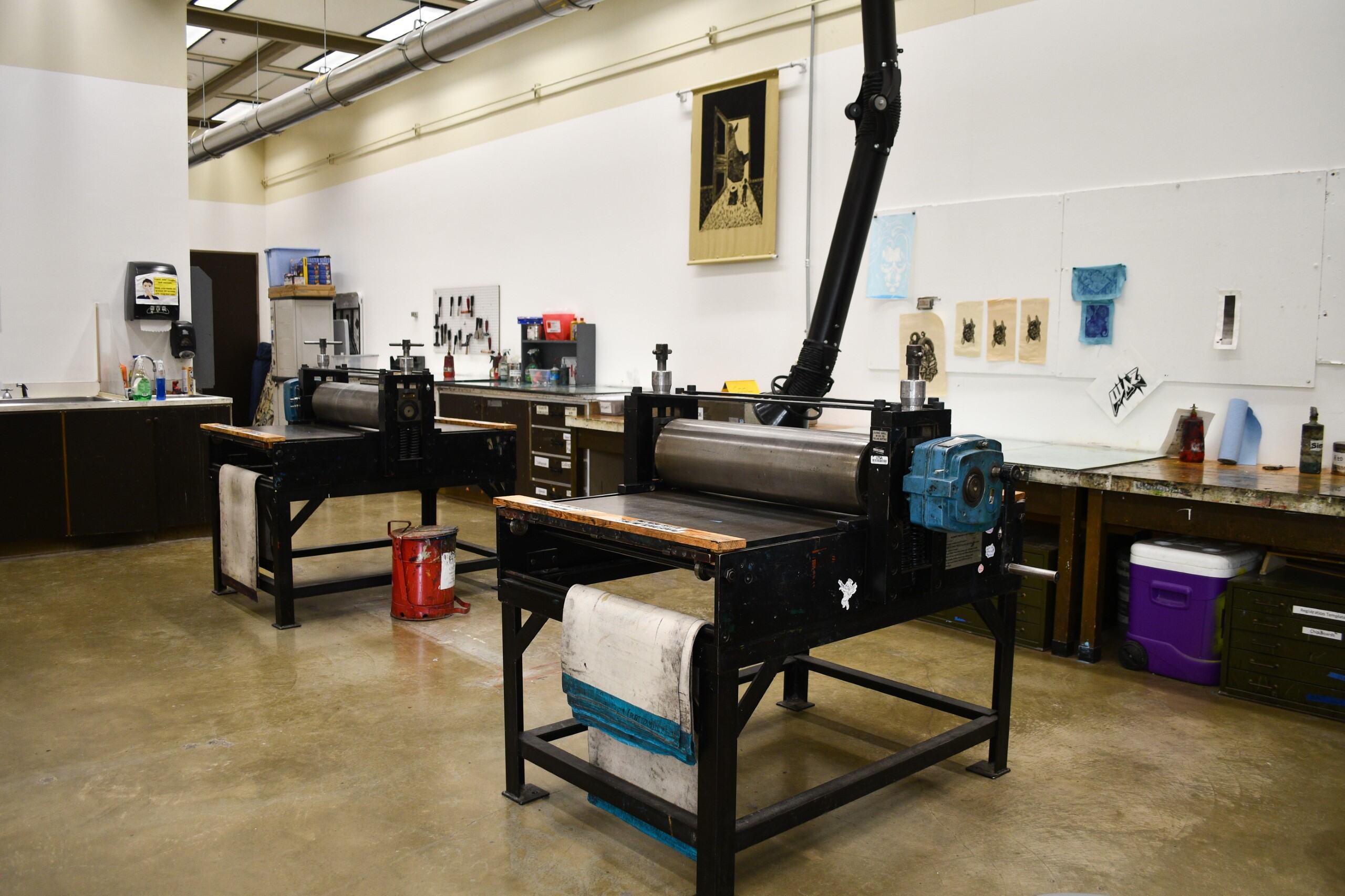 Interior of the printmaking studio