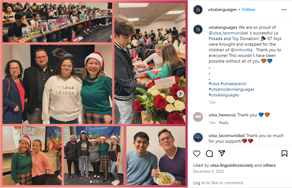 UTSA languages Instagram