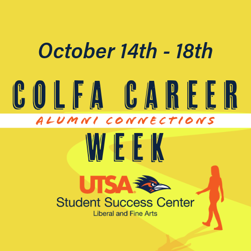 COLFA Career Week, yellow path with person walking toward their career goals