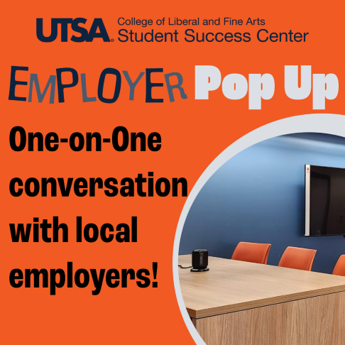 Employer Pop Up logo - orange background with a cutout of the COLFA SSC