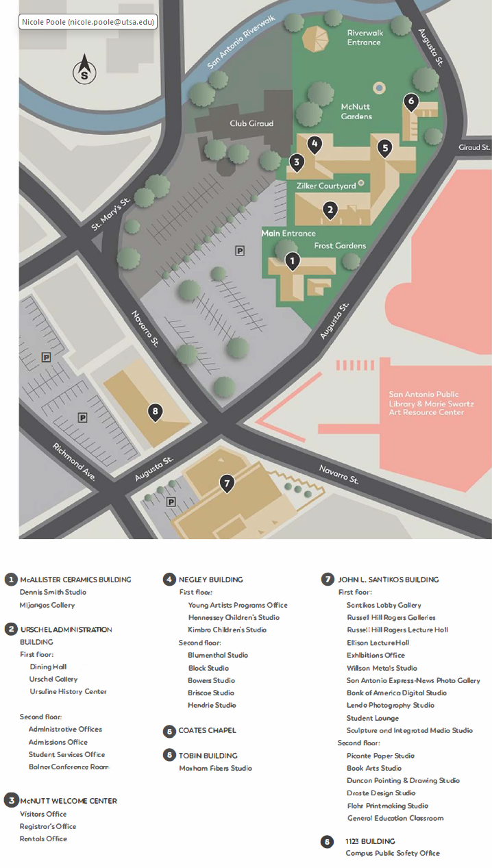Map of UT San Antonio Southwest Campus