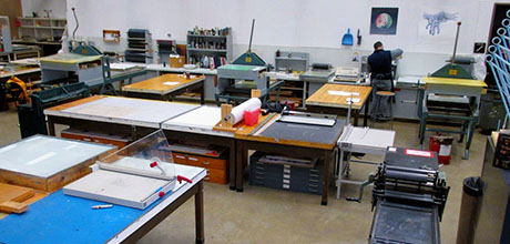 Interior of the printmaking studio