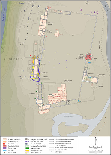 Aerial map of San Juan Capistrano mission grounds