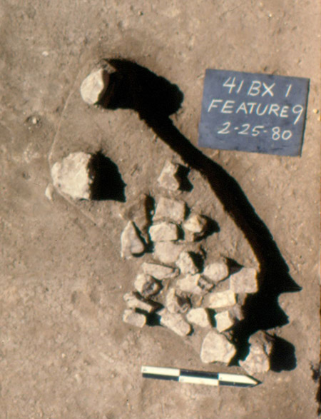 Close-up of human occupation evidence.