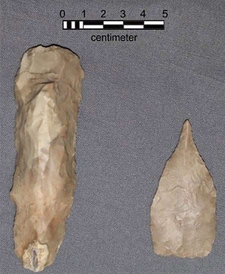 Two specialized tools found during excavations.