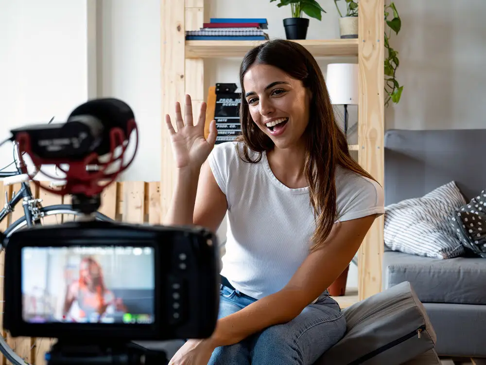 Woman engaging in her Online Communication Bachelor's Program