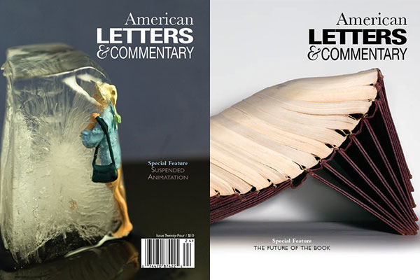 Two covers of American Letters & Commentary
