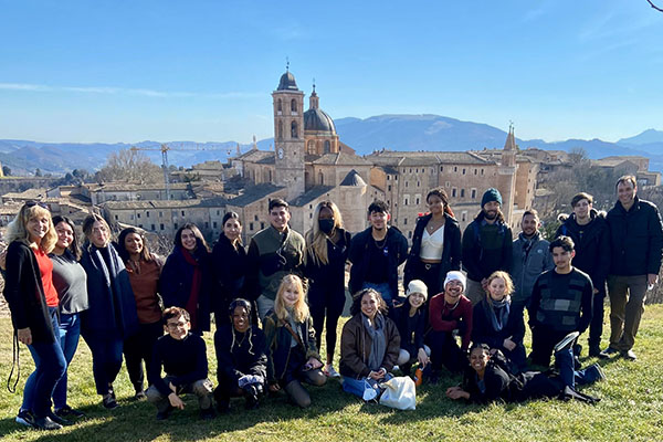 Group photo in Urbino, Italy