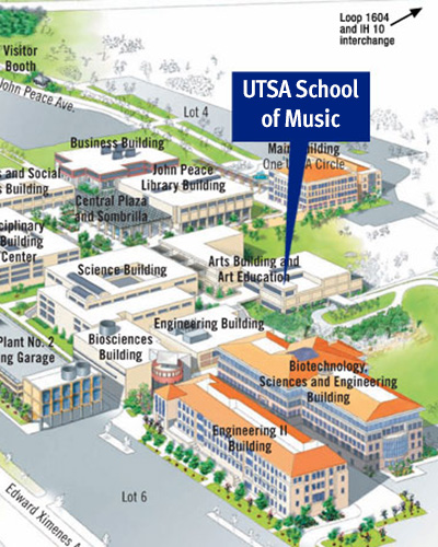 UTSA School of Music location map