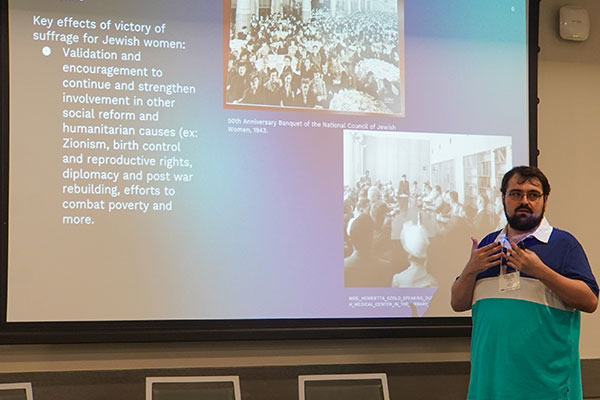 Student with Presentation Board 