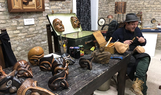 Person working on masks