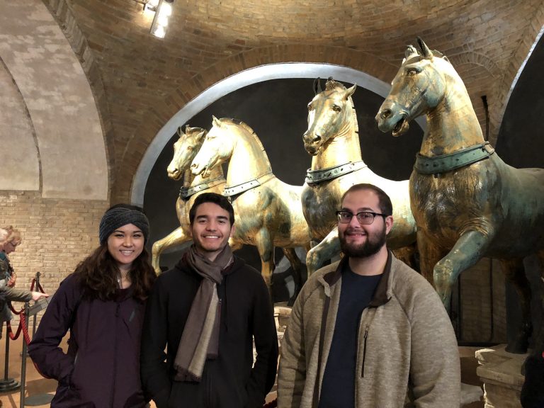 Group of students in front of St. Marks Horses