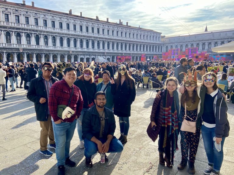 Group of students outside Procuratie Vecchie