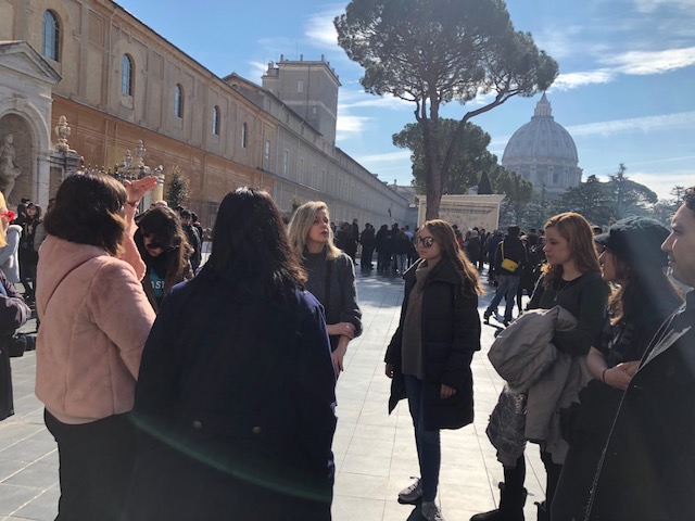 Group of students at the Vatican
