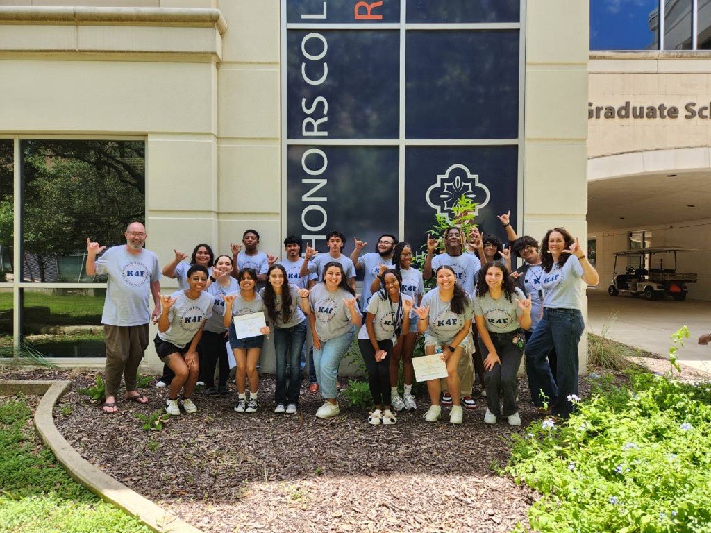 K4F 2024 Cohort outside of Honors College on UT San Antonio Main Campus