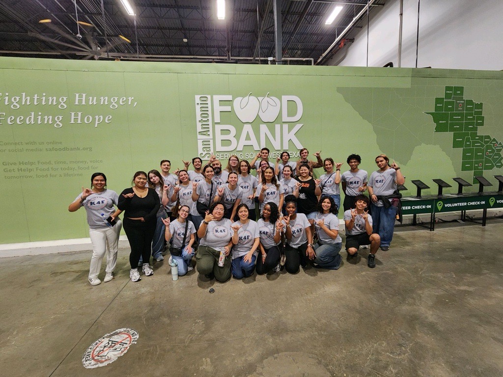 K4F 2025 Cohort Volunteering at the San Antonio Food Bank Warehouse