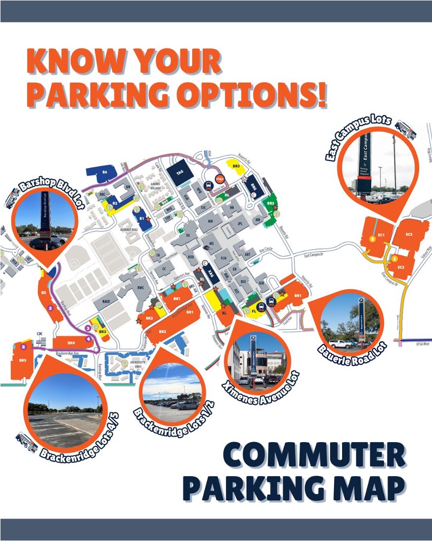 UT San Antonio Main Campus Parking Map