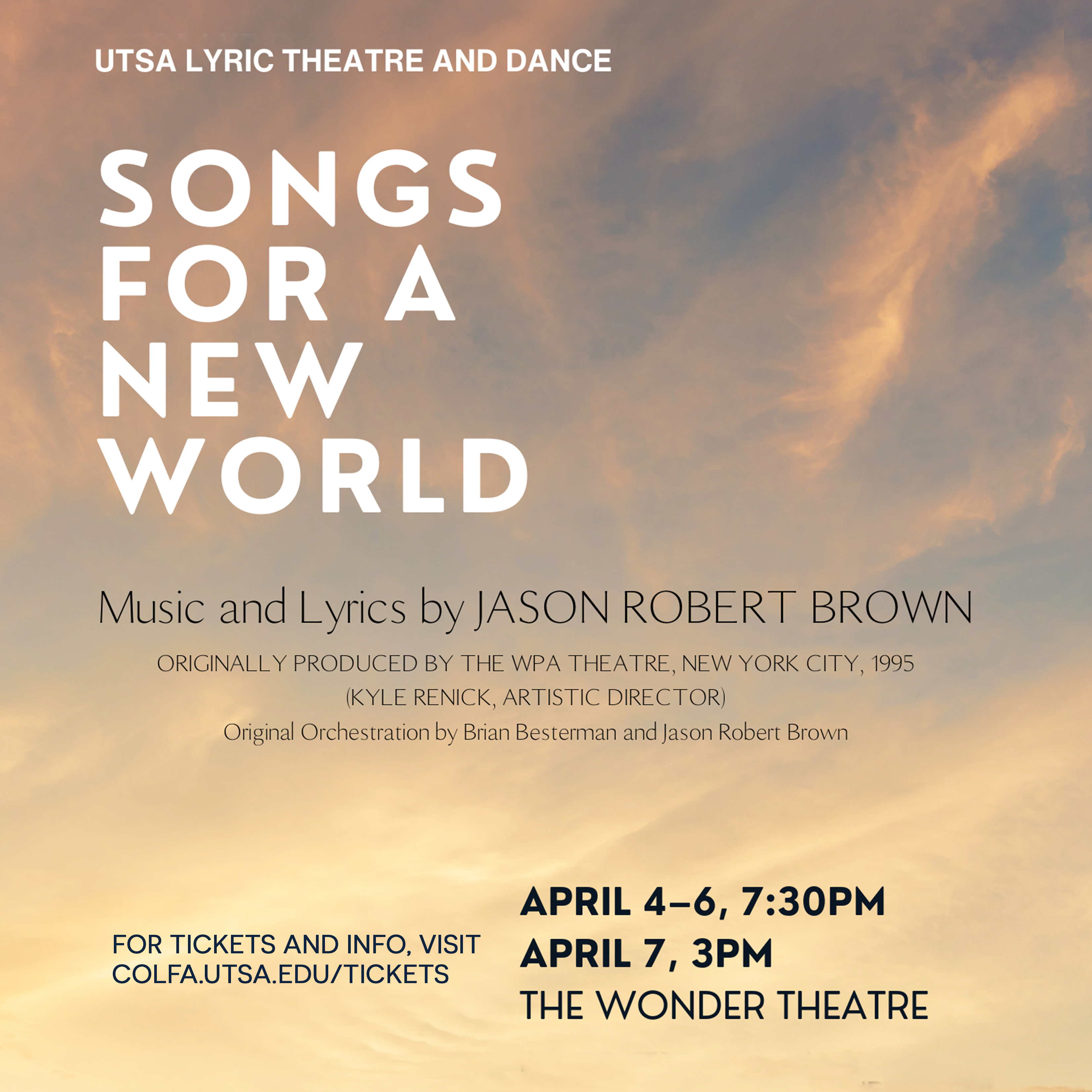 UTSA Lyric Theatre - Songs for A New World | College of Liberal and Fine  Arts | UTSA | University of Texas at San Antonio